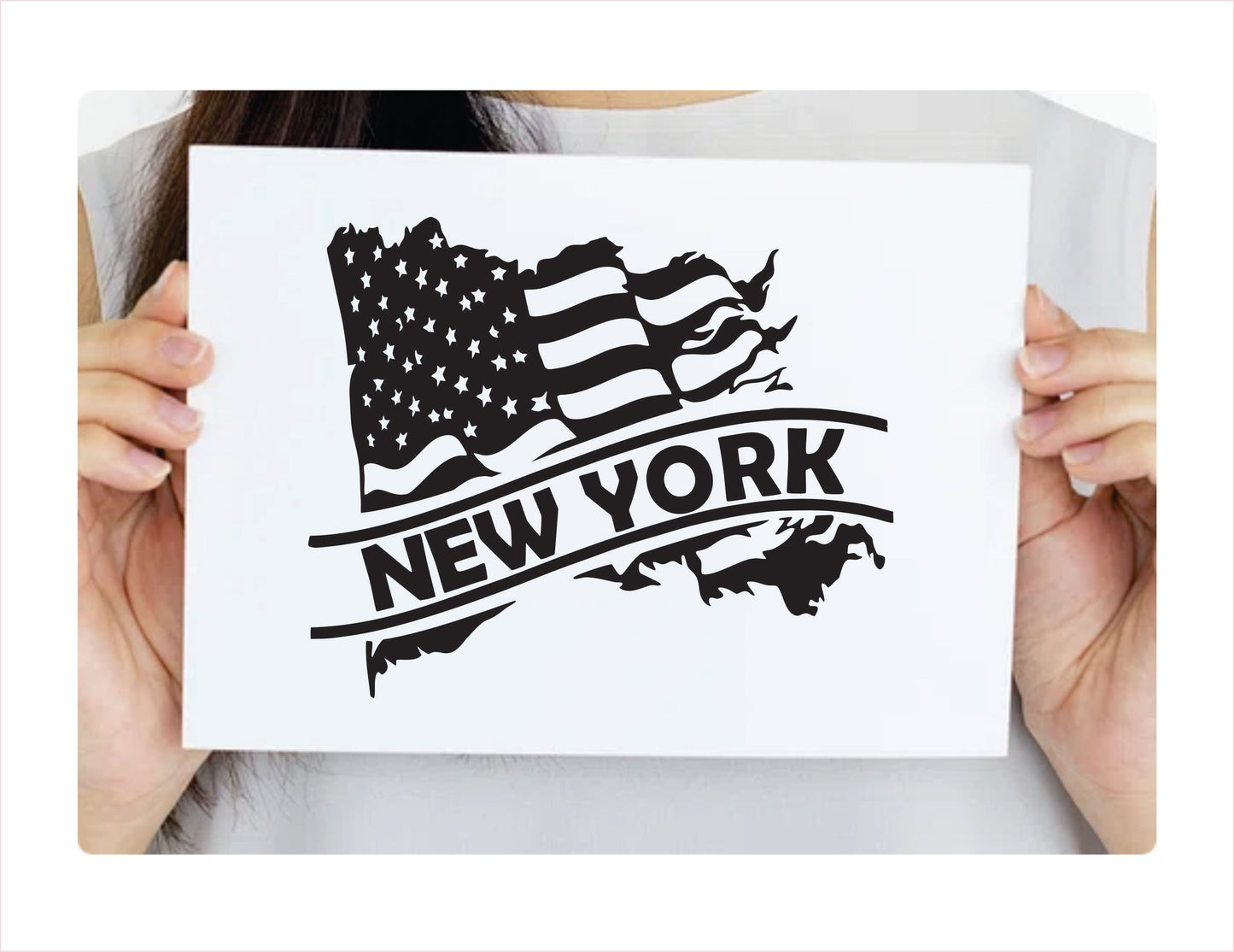 New York State Usa Black Decal Sticker 