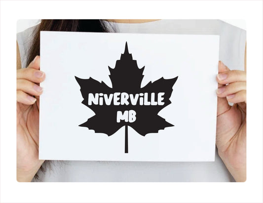 Niverville Manitoba maple leaf Canada Black Decal Sticker 