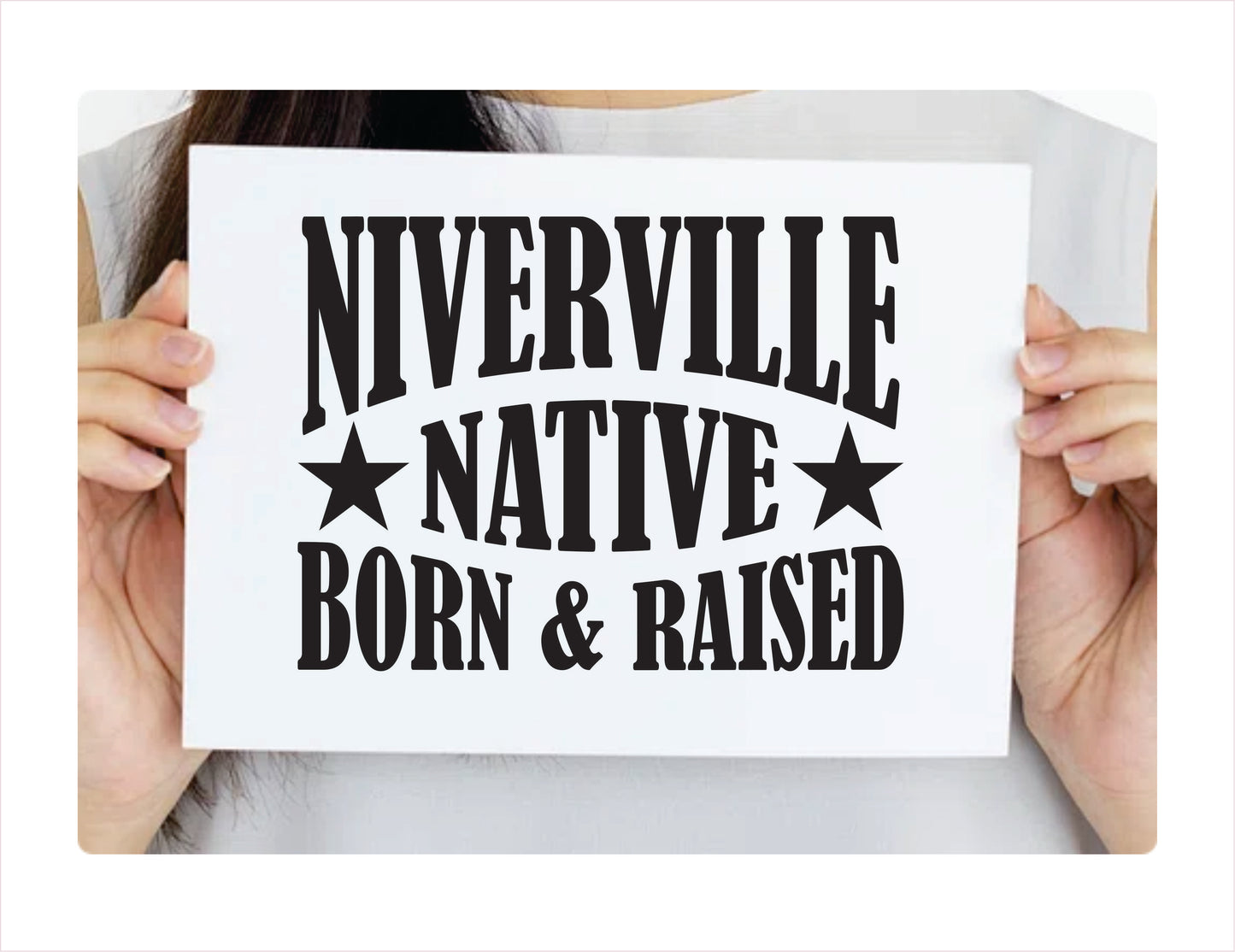 Niverville Native Born Raised Manitoba Canada Black Decal Sticker