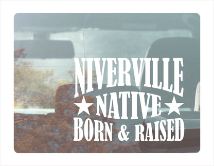 Niverville Native Born Raised Manitoba Canada White Decal Sticker