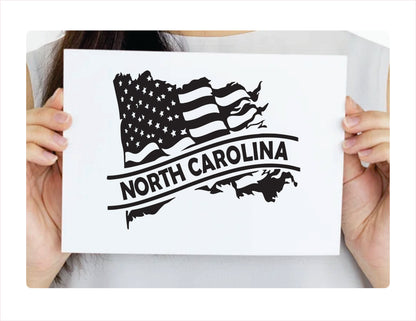 North Carolina State Usa Black Decal Sticker