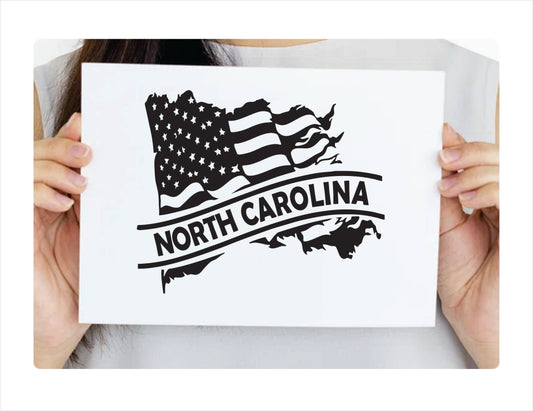 North Carolina State Usa Black Decal Sticker