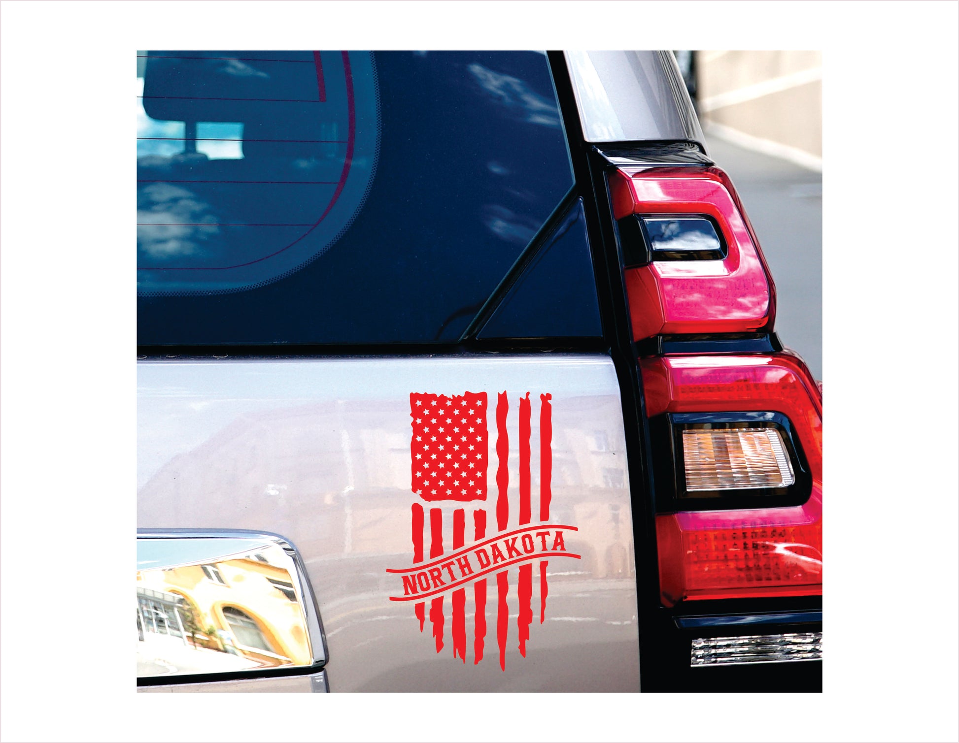 North Dakota Flag Usa Red Decal Sticker 