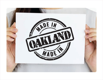 Made in Oakland California Usa black decal sticker