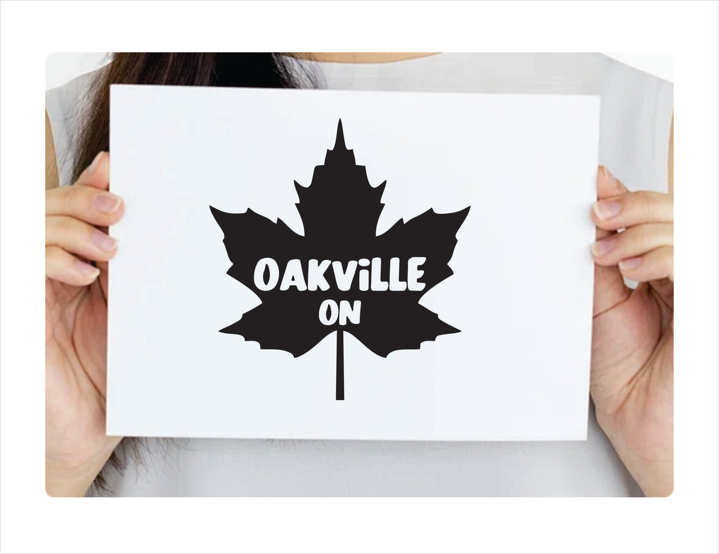 Oakville Ontario maple leaf Canada Black Decal Sticker