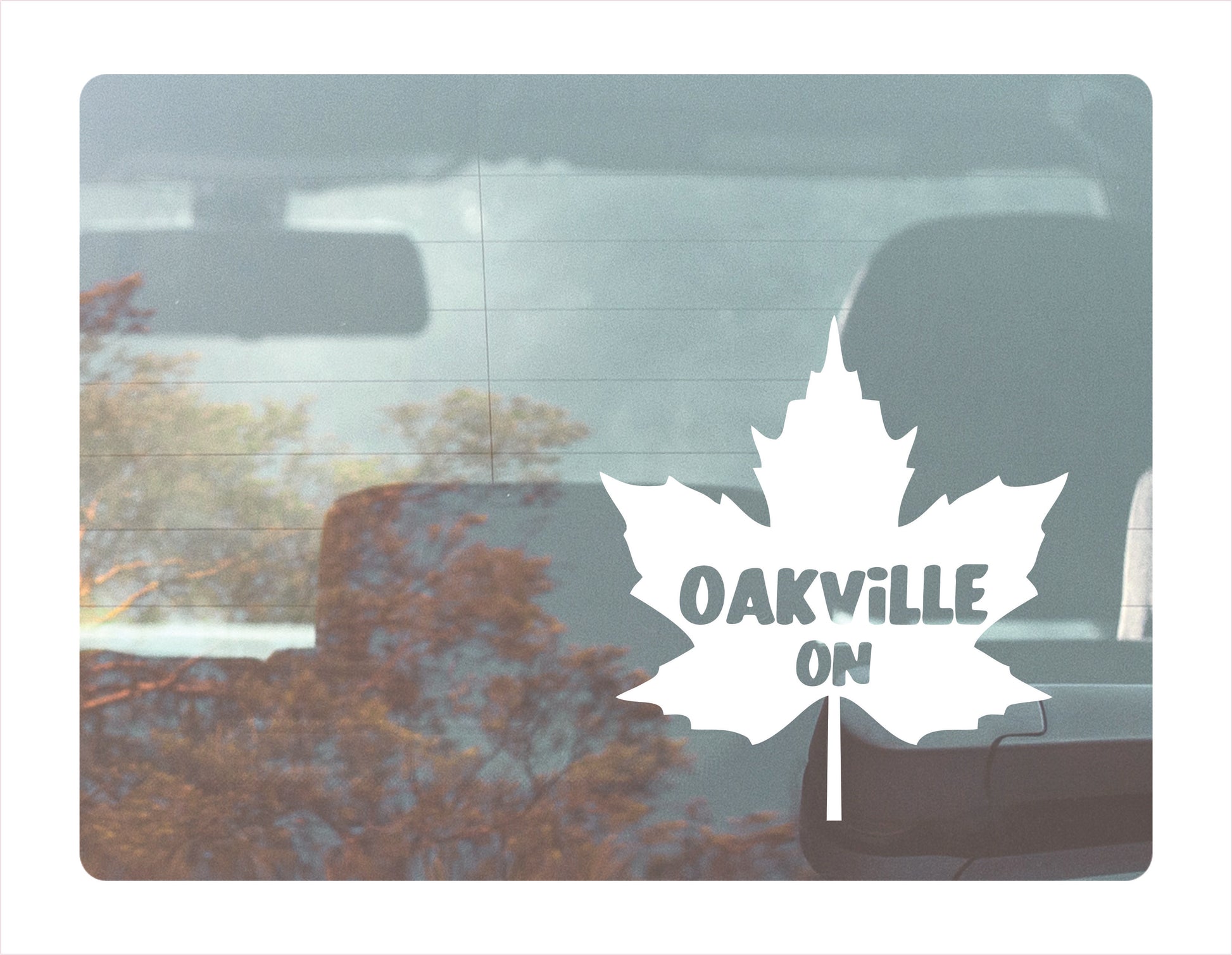 Oakville Ontario maple leaf Canada White Decal Sticker