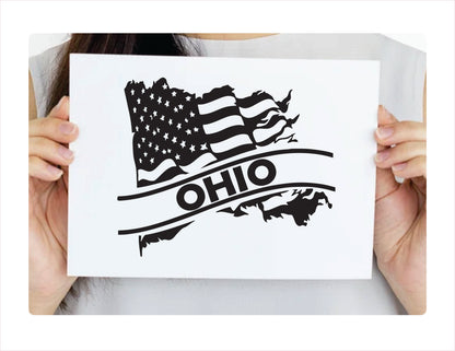 Ohio State Usa Black Decal Sticker