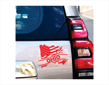 Ohio State Usa Red Decal Sticker