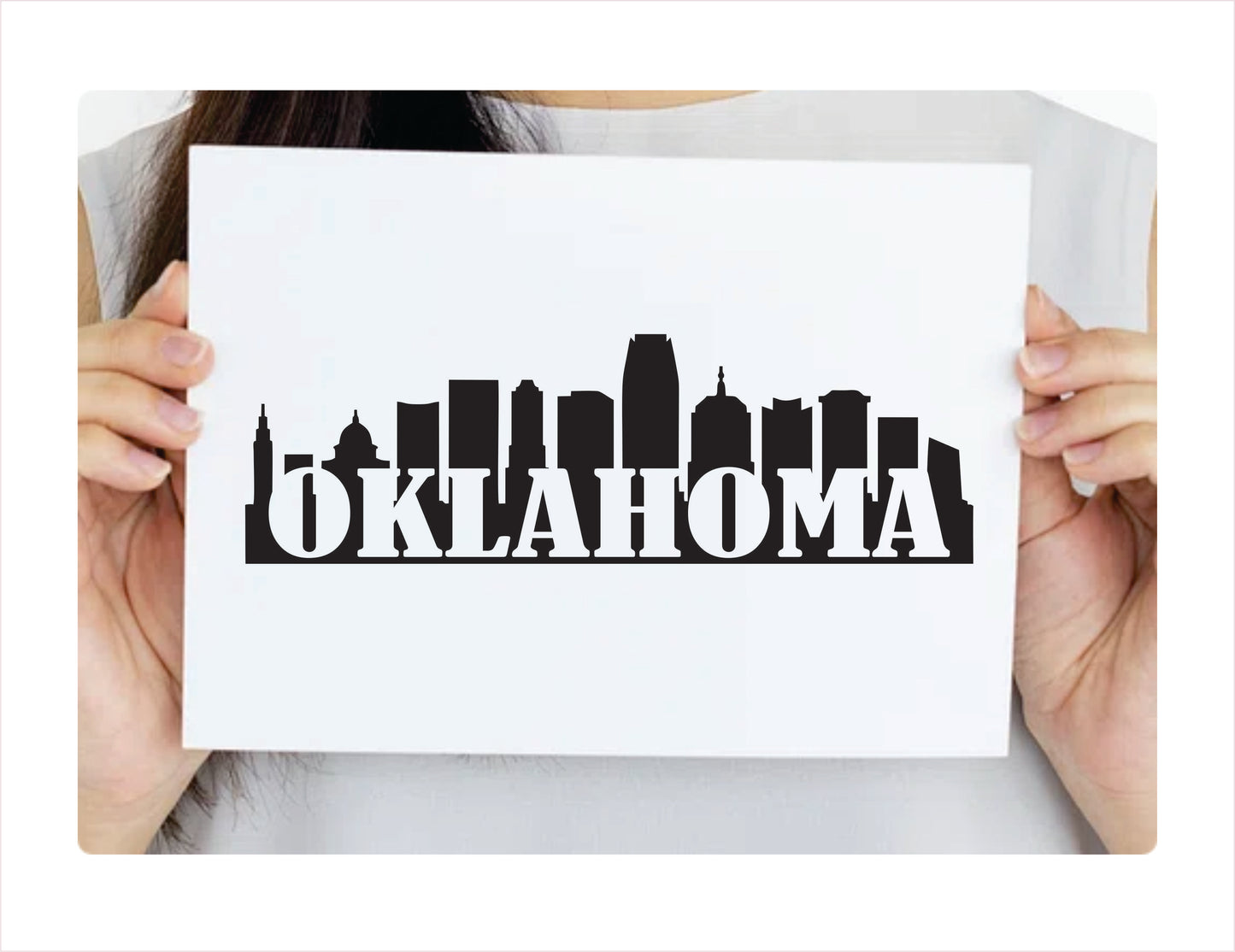 Oklahoma City Usa Black Decal Sticker