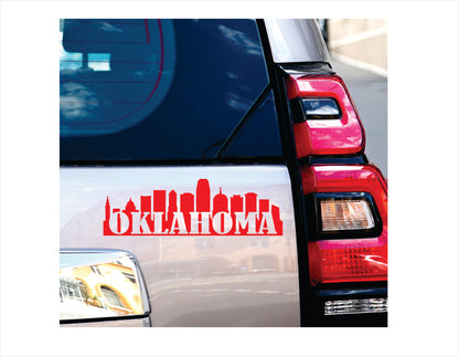 Oklahoma City Usa Red Decal Sticker