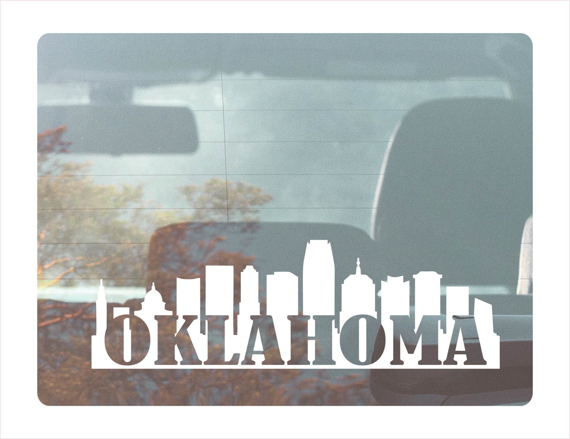 Oklahoma City Usa White Decal Sticker
