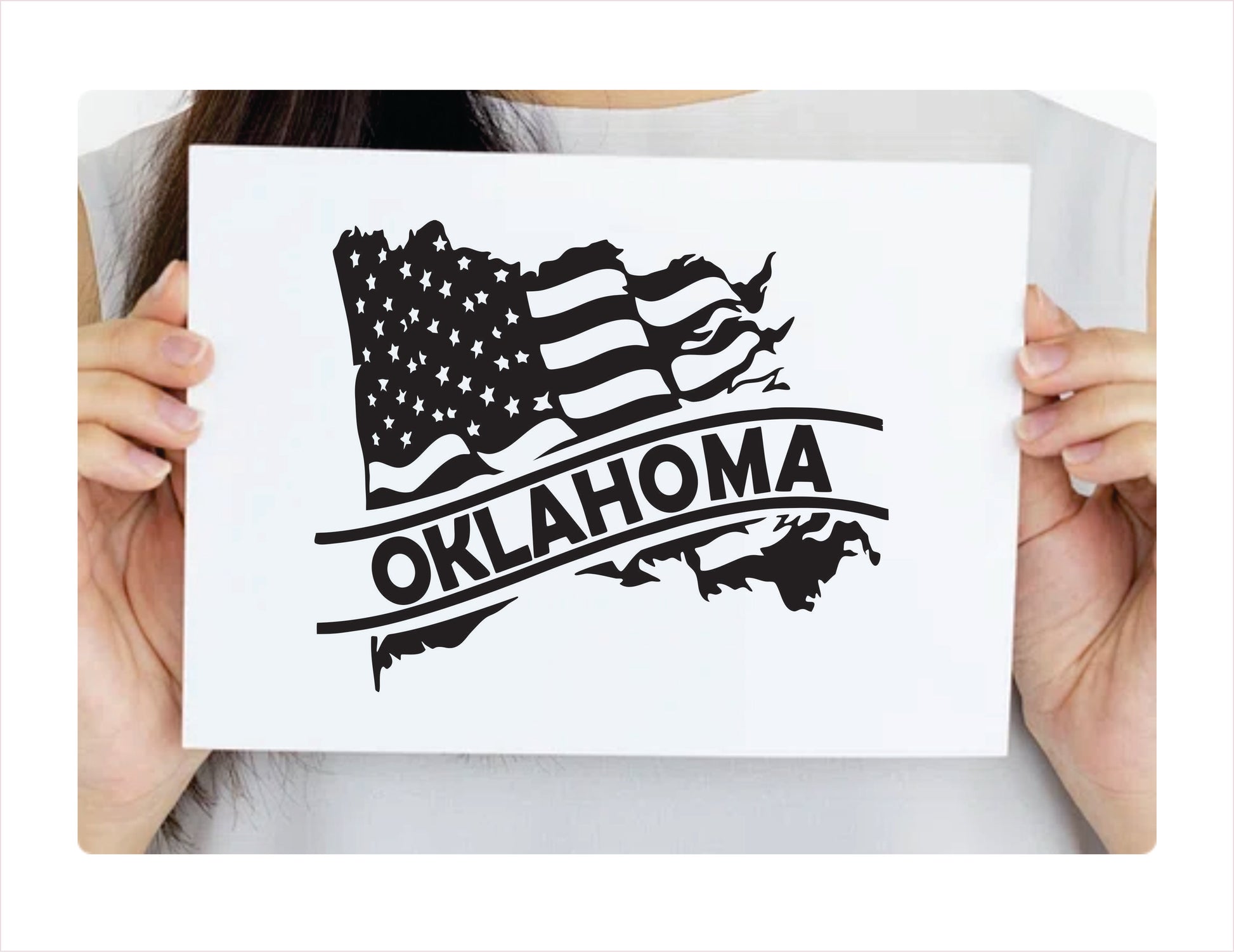 Oklahoma State Usa Black Decal Sticker