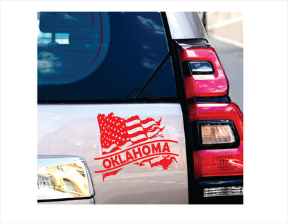 Oklahoma State Usa Red Decal Sticker