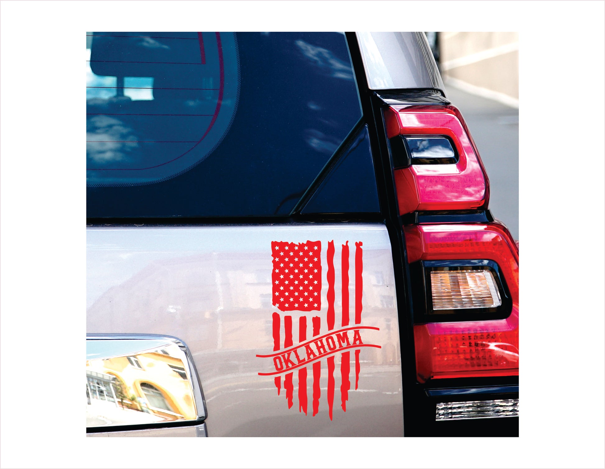 Oklahoma Flag Usa Red Decal Sticker