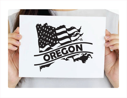 Oregon State Usa Black Decal Sticker