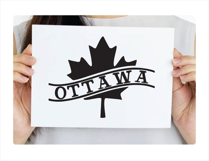 Ottawa City Canada Black Decal Sticker