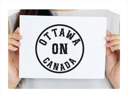Ottawa Ontario Canada Black Decal Sticker