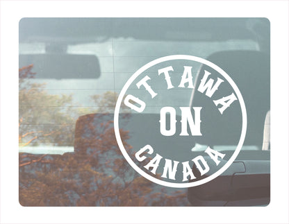 Ottawa Ontario Canada White Decal Sticker