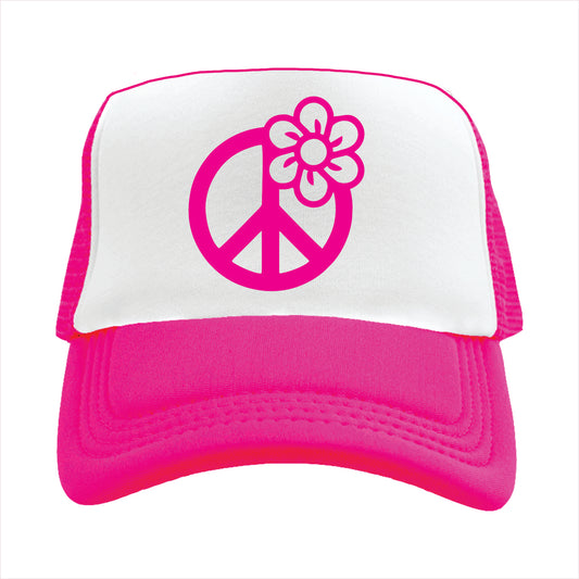 Peace Flower Trucker Hat Cap