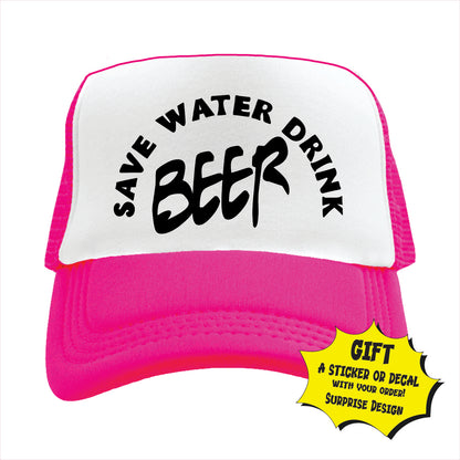 Save Water Drink Beer Trucker Hat Cap