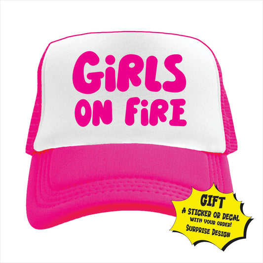 Girls on fire Trucker Hat Cap