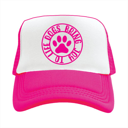 Dogs bring joy to life Trucker Hat Cap