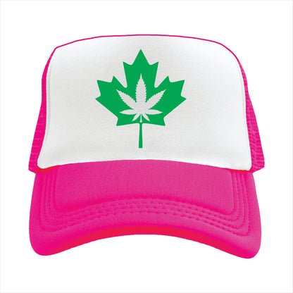 Cannabis Canadian Symbol Trucker Hat Cap