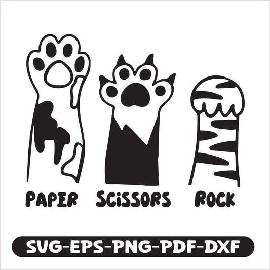 Paper Scissors Rock SVG EPS PNG PDF DXF Cutting File