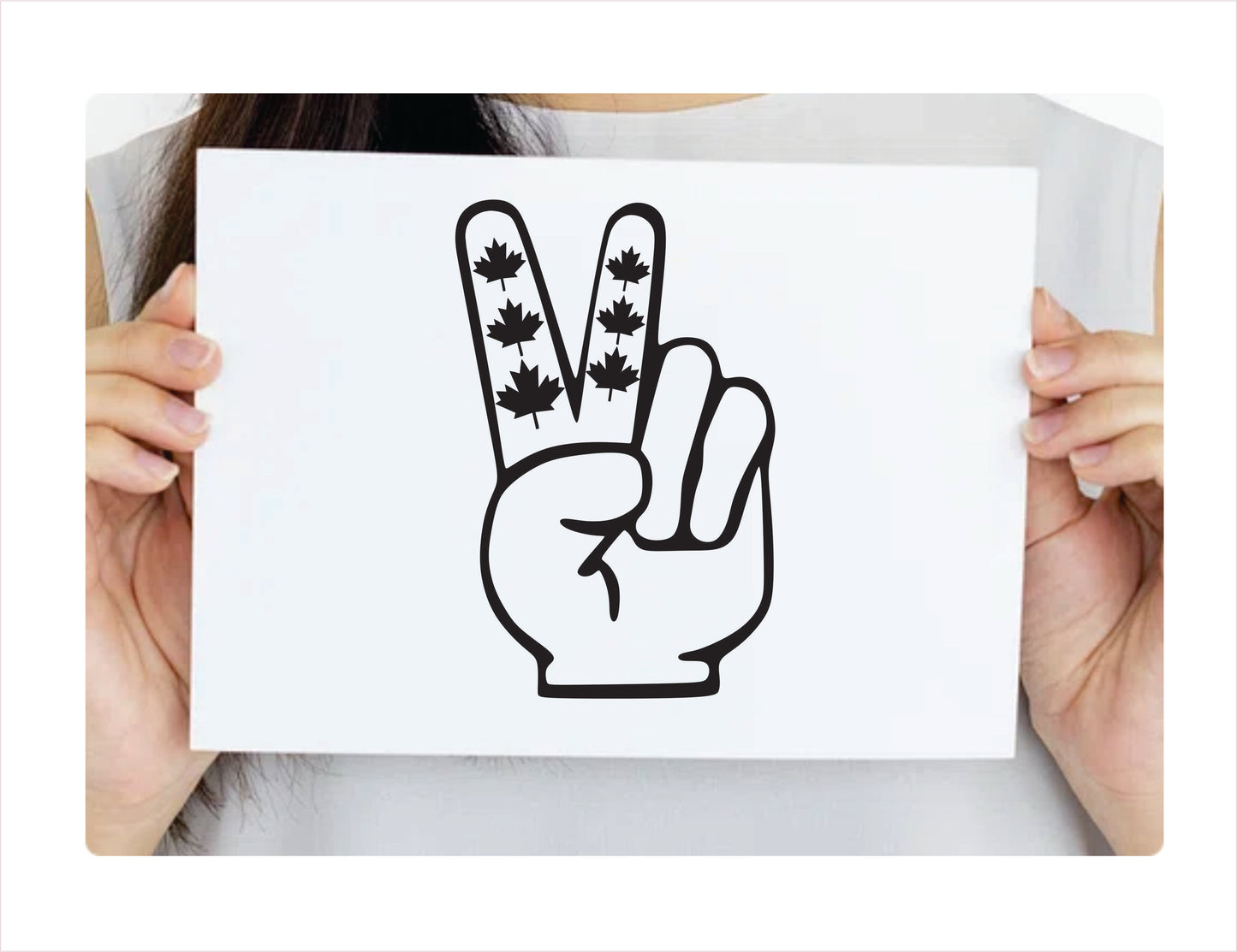 Canada Peace Black Vinyl Decal Sticker