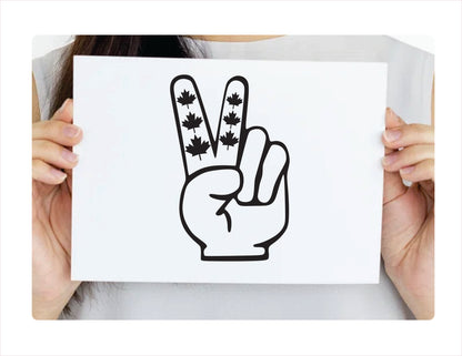 Canada Peace Black Vinyl Decal Sticker