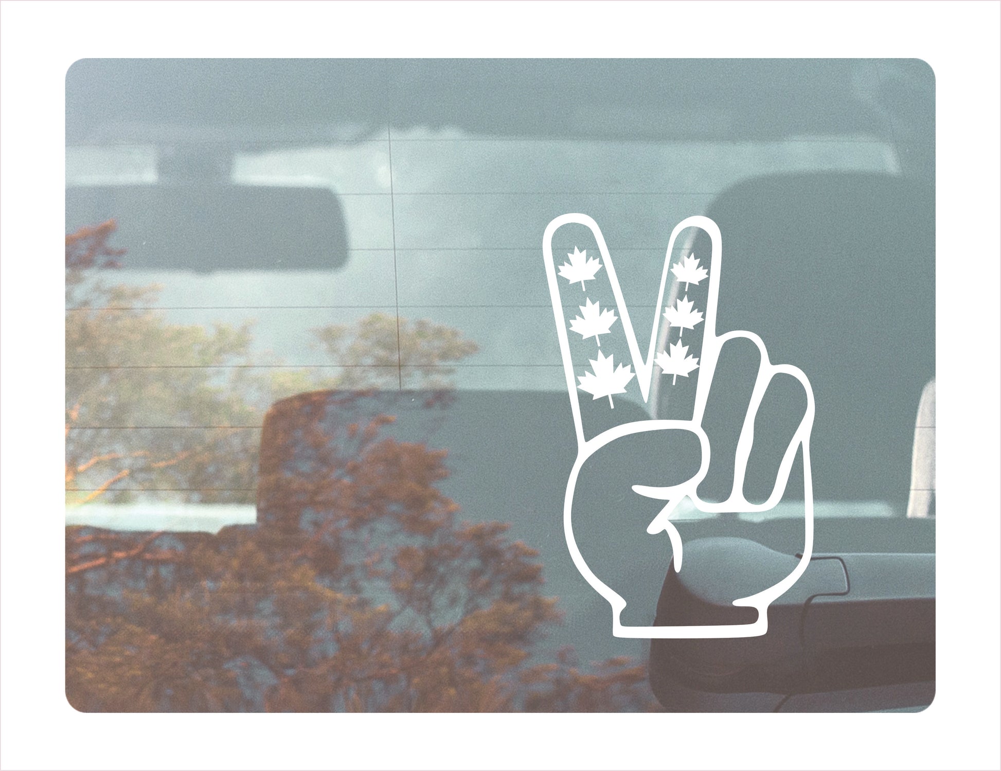 Canada Peace White Vinyl Decal Sticker
