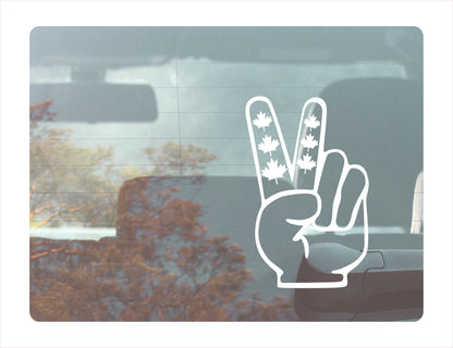 Canada Peace White Vinyl Decal Sticker