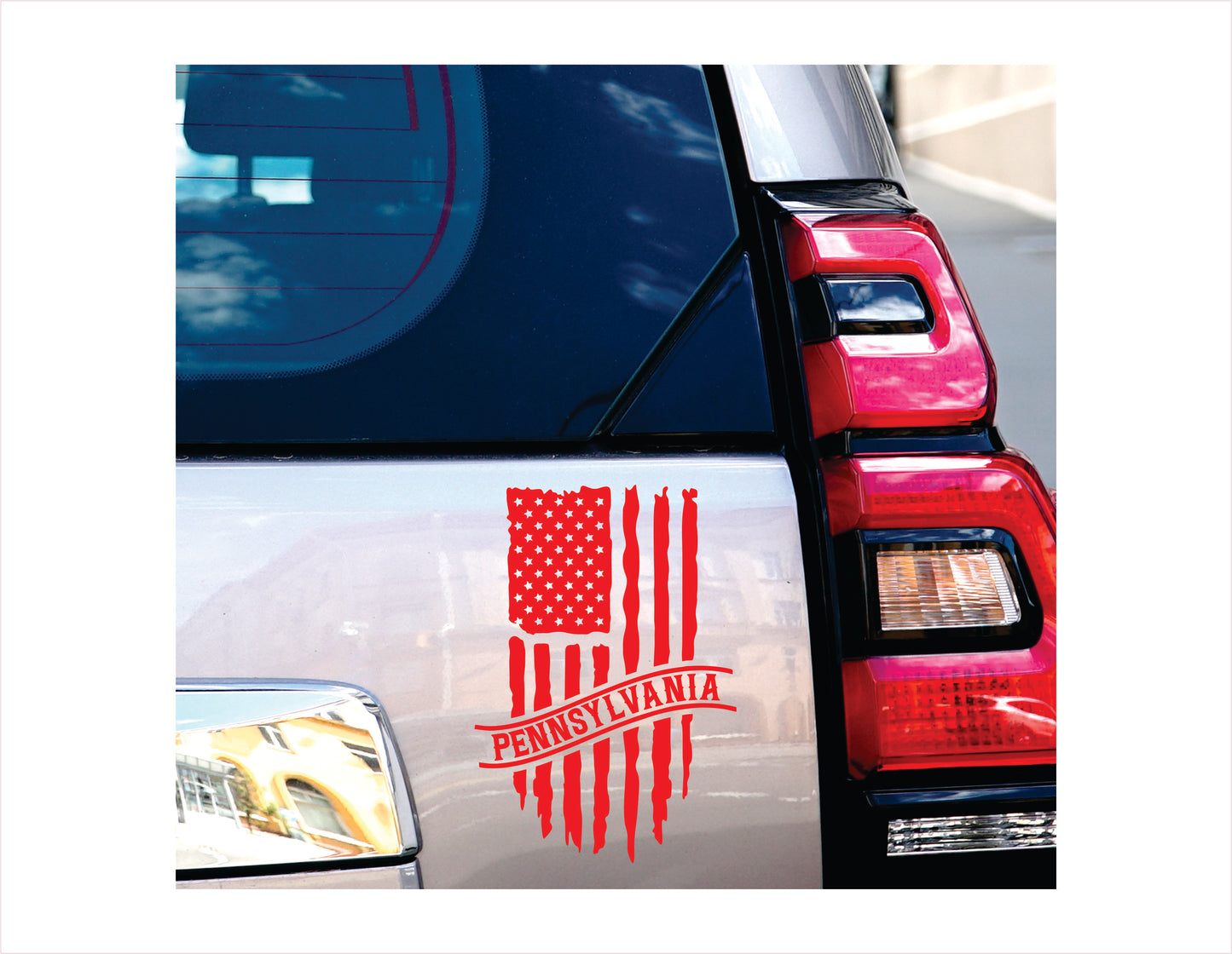 Pennsylvania Flag Usa Red Decal Sticker