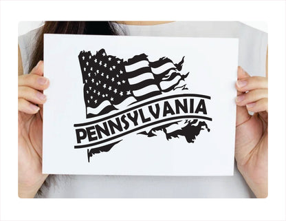 Pennsylvania State Usa Black Decal Sticker