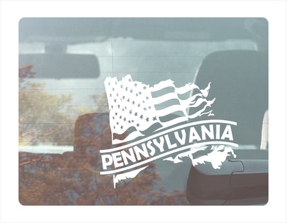 Pennsylvania State Usa White Decal Sticker