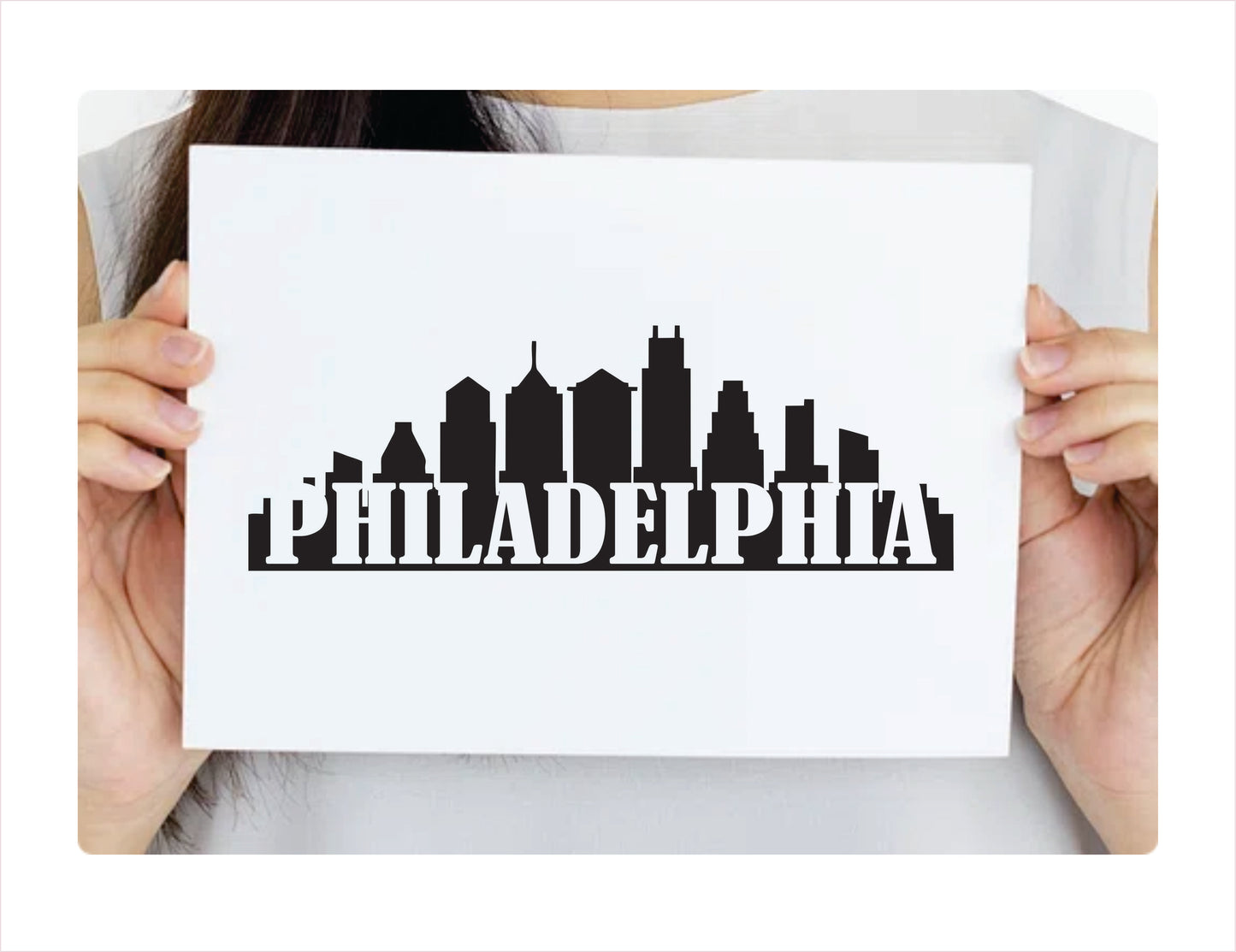 Philadelphia City Usa Black Decal Sticker
