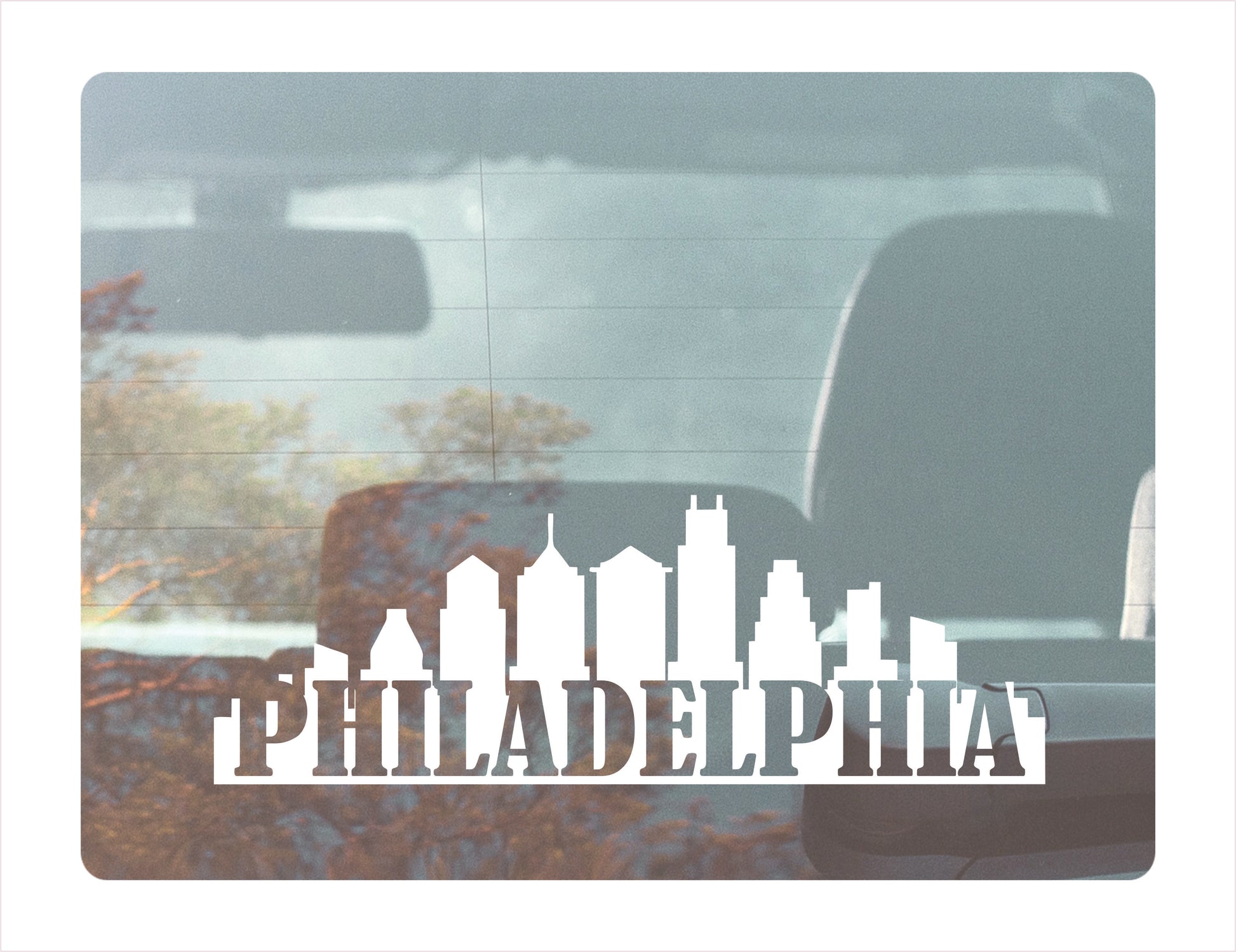 Philadelphia City Usa White Decal Sticker