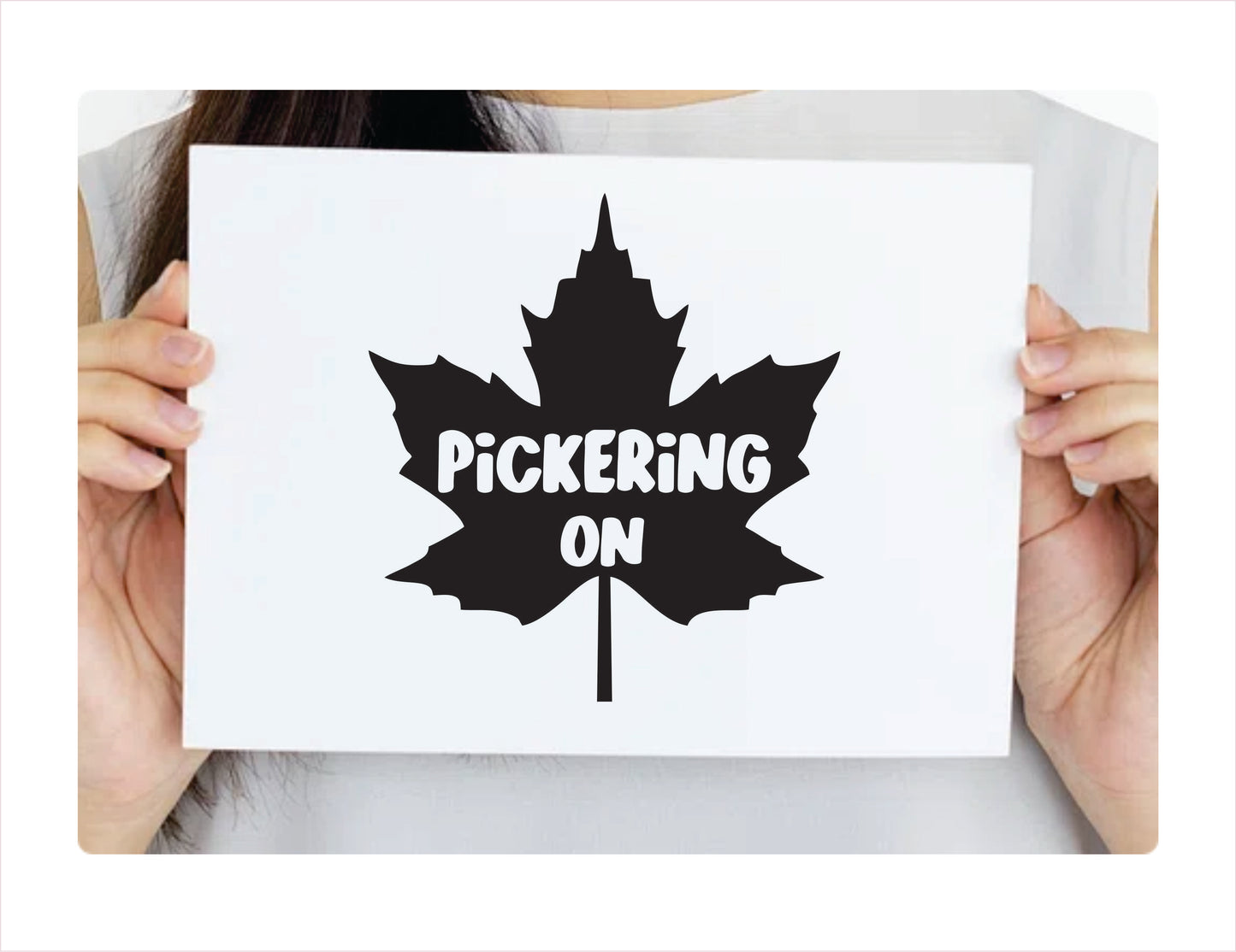 Pickering Ontario maple leaf Black decal sticker