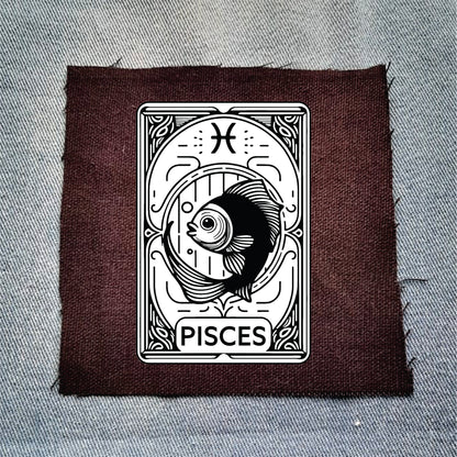 Pisces Zodiac Black Patch