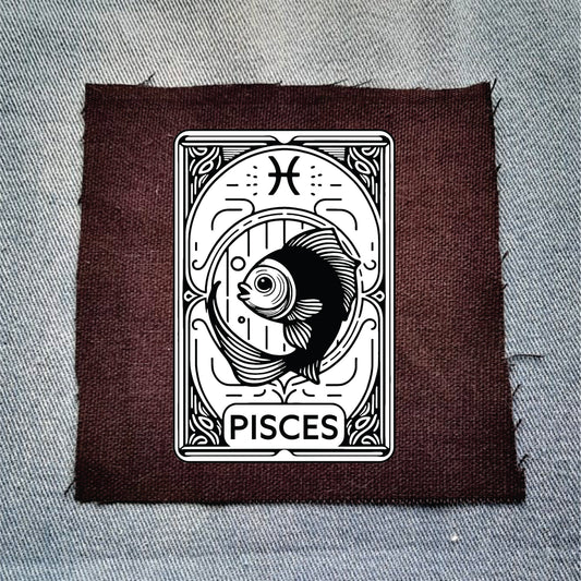 Pisces Zodiac Black Patch
