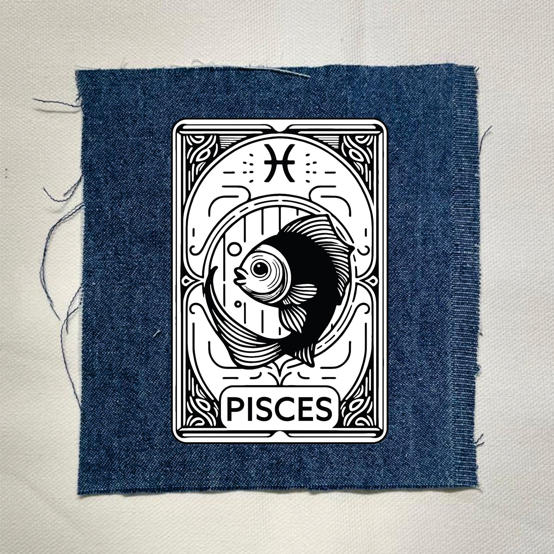 Pisces Zodiac Light Denin Patch