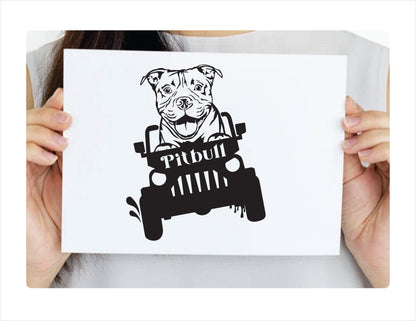 PITBULL DOG off road Black Vinyl Decal Sticker 