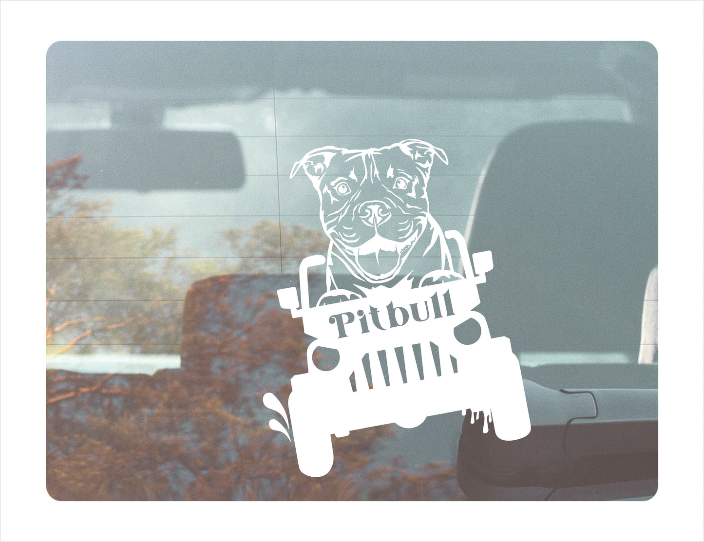 PITBULL DOG off road White Vinyl Decal Sticker 