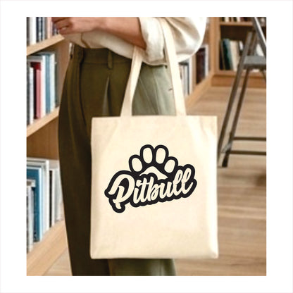 Pitbull dog paw tote bag 1