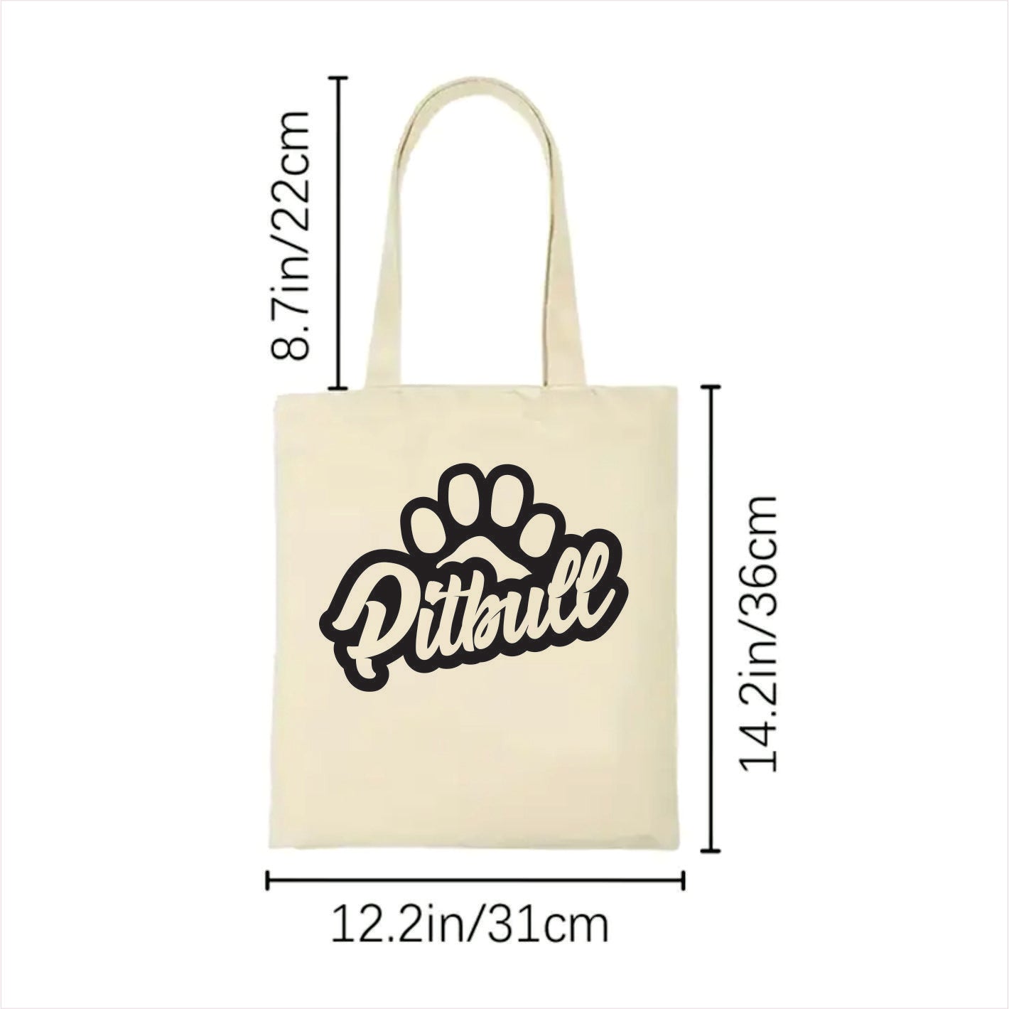 Pitbull dog paw tote bag 2