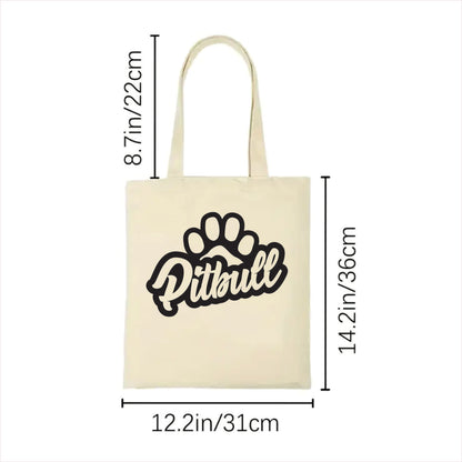 Pitbull dog paw tote bag 2