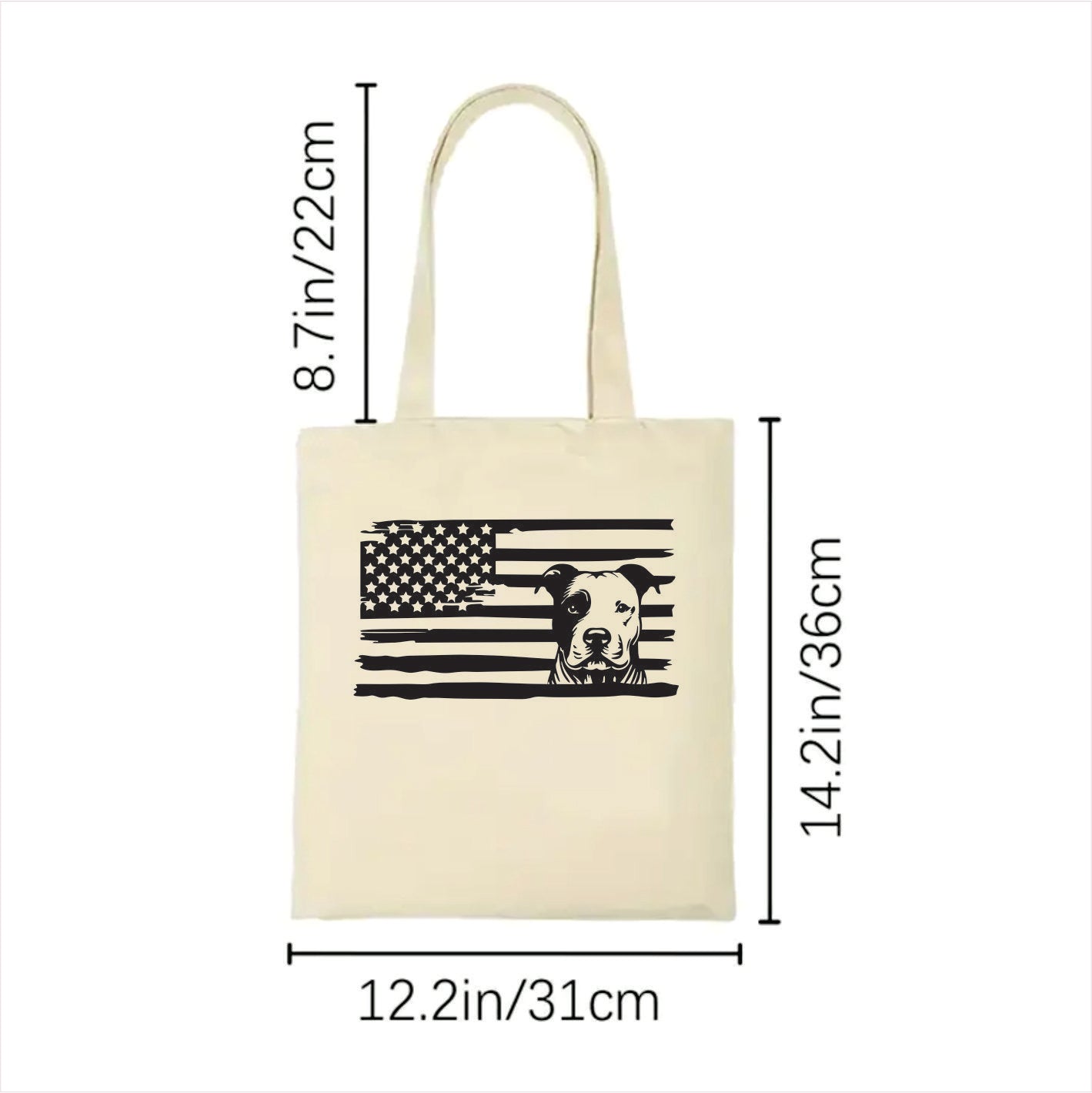 Pitbull dog tote bag usa 2