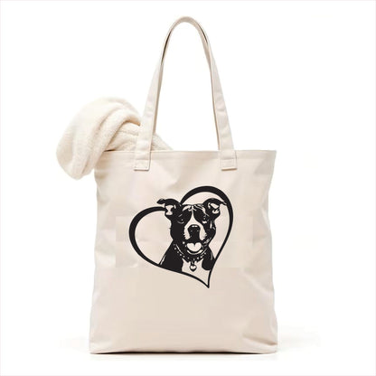 Pitbull heart tote bag 3
