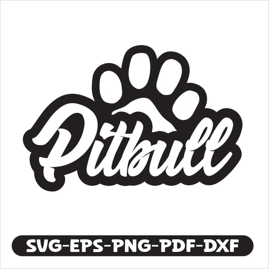 Pitbull Paw SVG EPS PNG PDF DXF Cutting