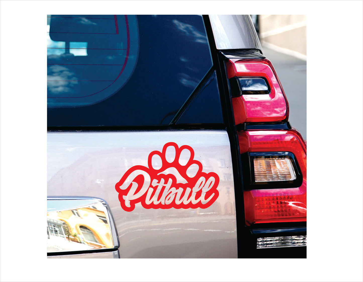 Pitbull Red Decal Sticker